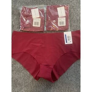 Calvin Klein Women Invisible Hipster Underwear D3429 Brick Red Size X-Large new